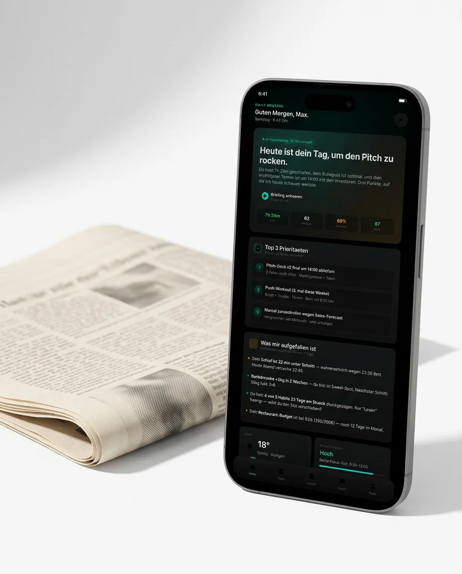 MONK Daily Report — KI-Briefing am Morgen zu Energie, Risiken und Prioritäten aus allen Bereichen